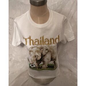 Saffar Cotton Thailand T-shirt The Elephant Kingdom Playing Soccer  Men's Med